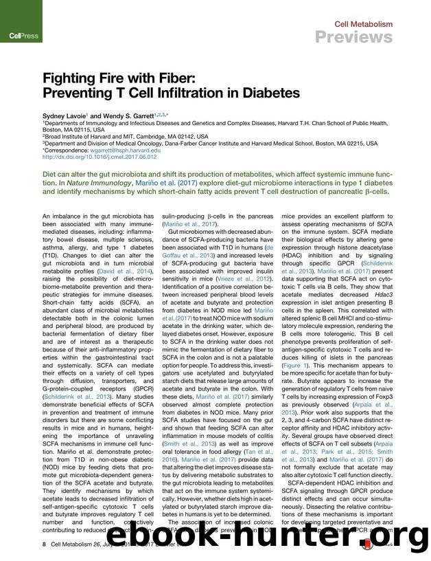 Fighting Fire with Fiber: Preventing T Cell Infiltration in Diabetes by Sydney Lavoie & Wendy S. Garrett