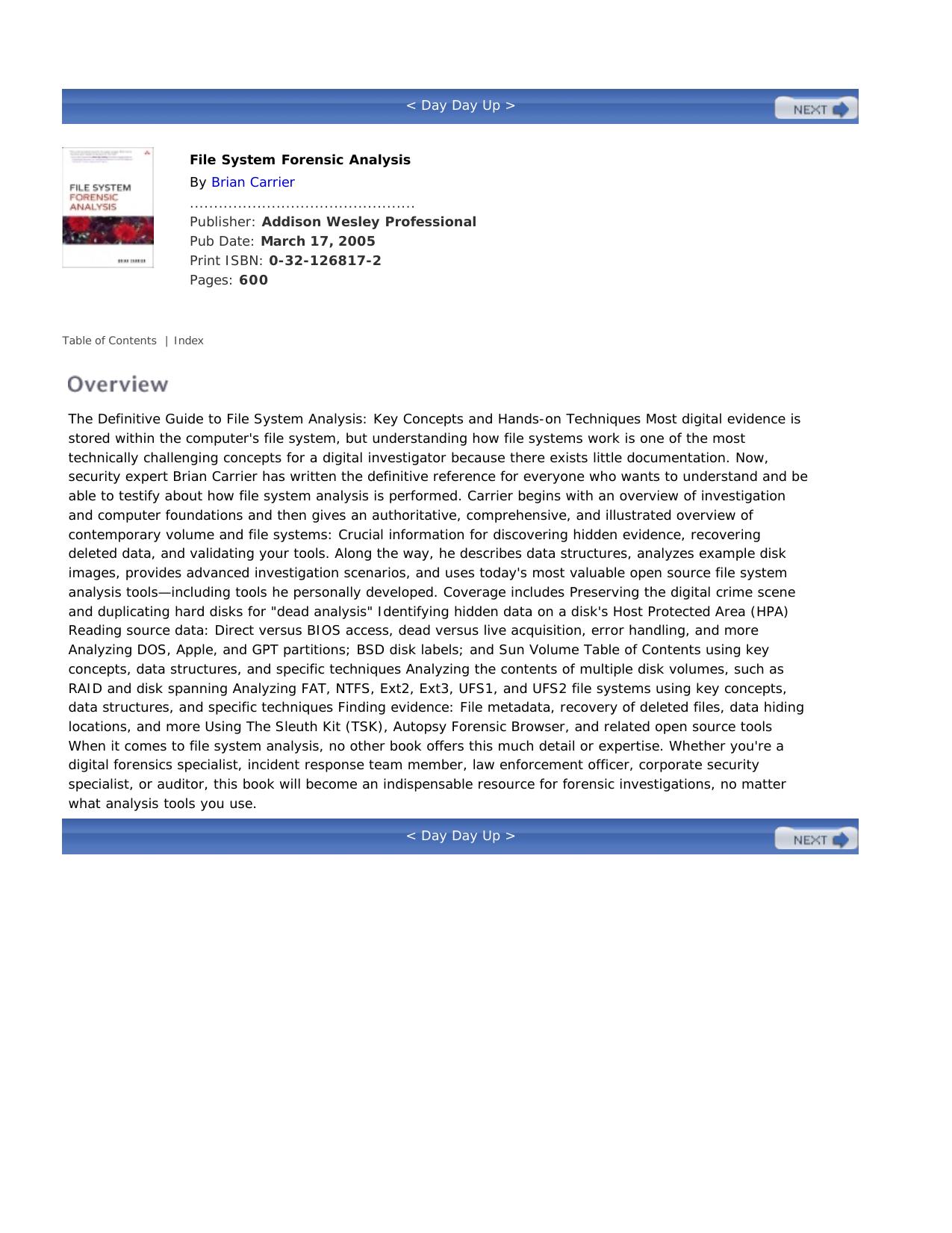 File System Forensic Analysis by Unknown
