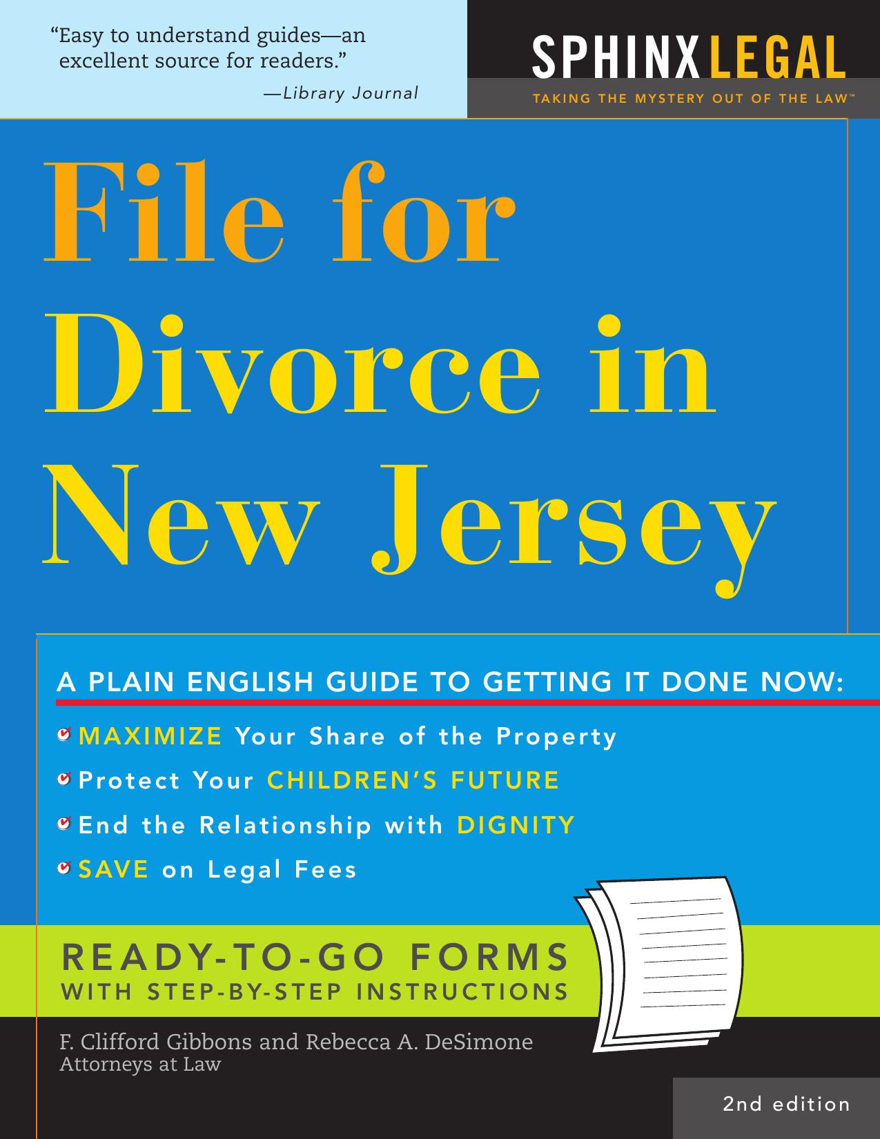 File for Divorce in New Jersey, 2E (Legal Survival Guides) by DeSimone Gibbons