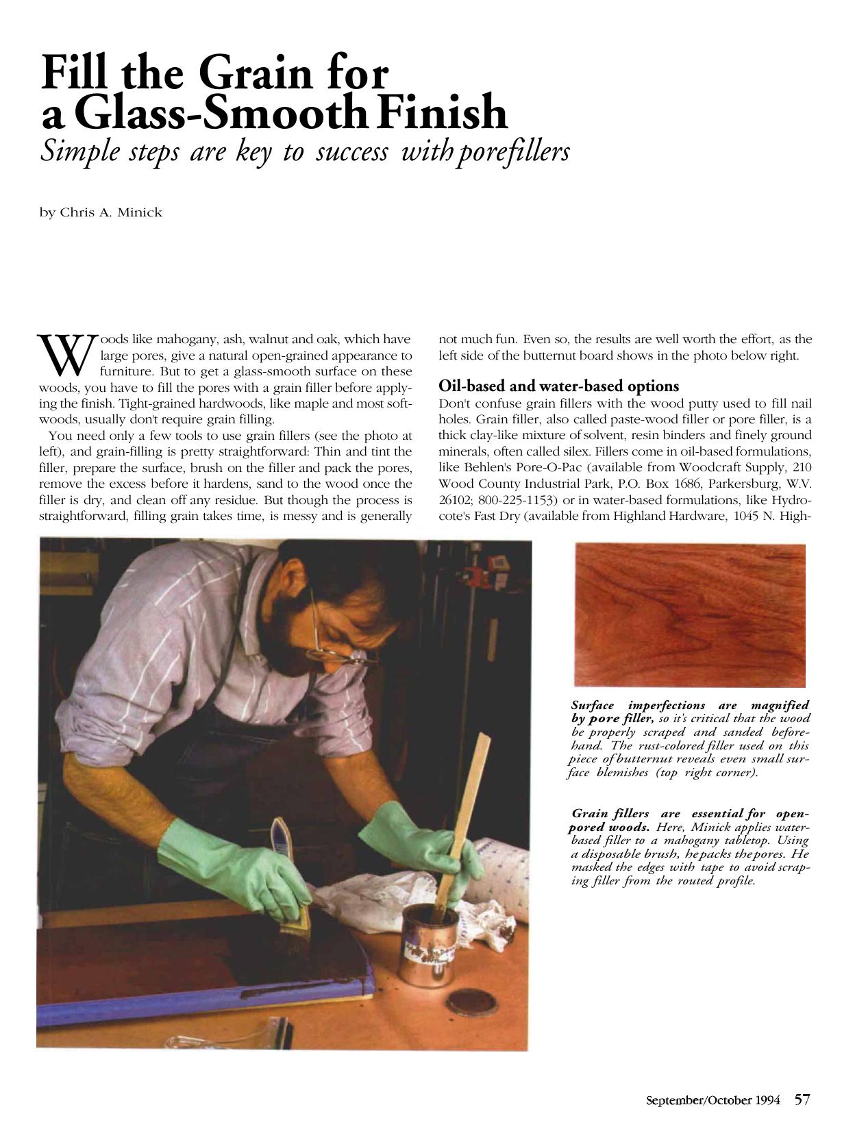 Fill the Grain for a Glass-Smooth Finish by Chris A. Minick