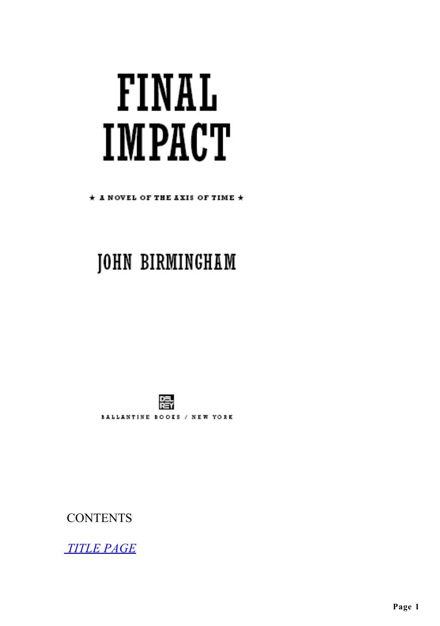 Final Impact by John Birmingham