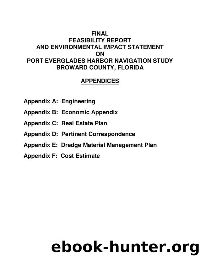Final Port Everglades Appendices by Unknown