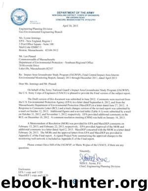 Final central impact area interim environmental monitoring report January 2011 through December 2011 Camp Edwards Massachusetts Military Reservation Cape Cod Massachusetts by Unknown