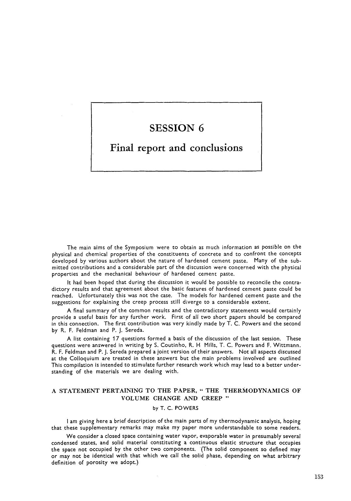 Final report and conclusions by Unknown