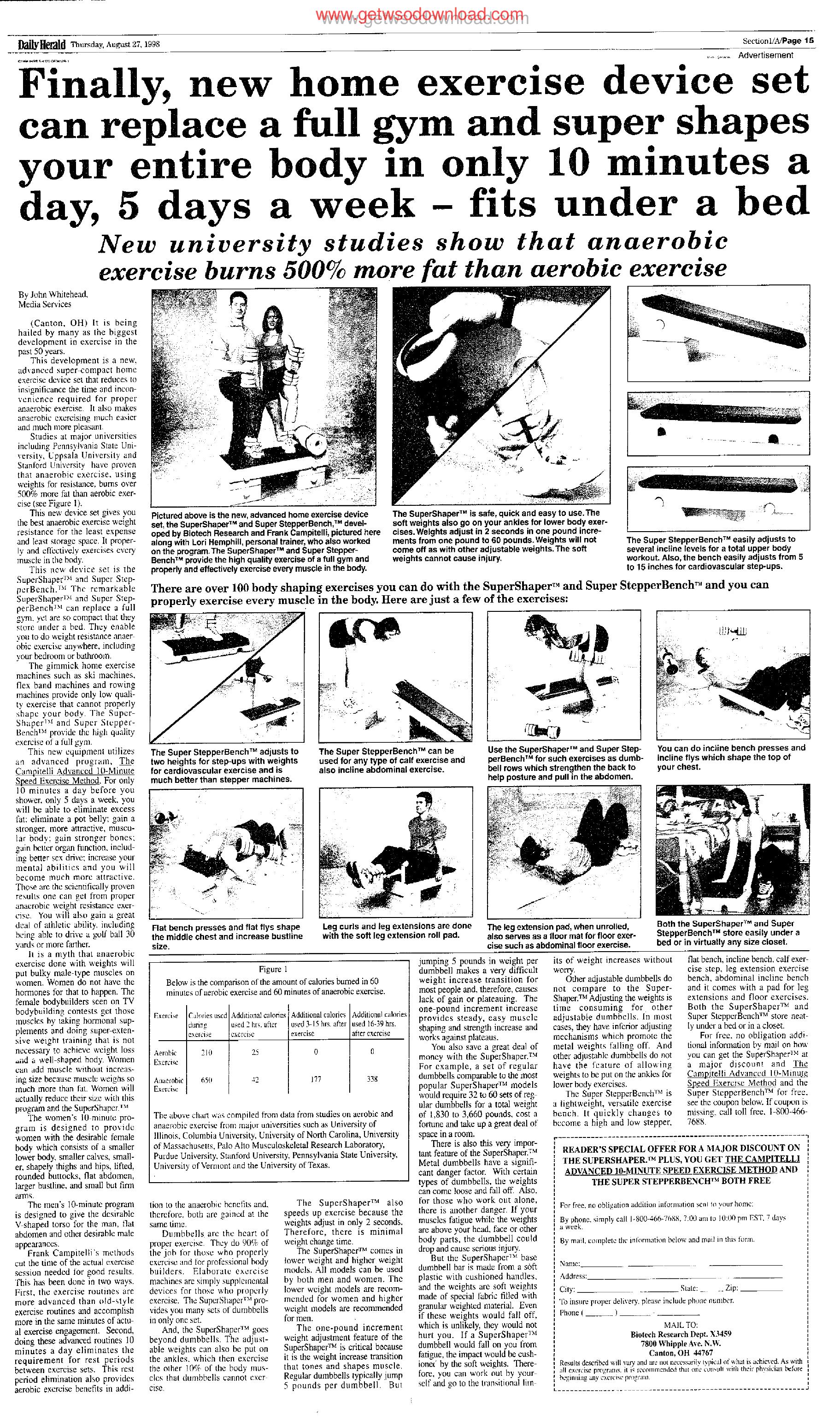 Finally new home exercise device set by Copyright 2007 Heritage Microfilm Inc. and Newspaperarchive.com