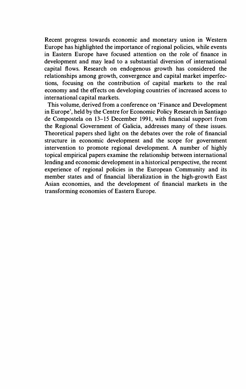 Finance and Development: Issues and Experience by Alberto Giovannini