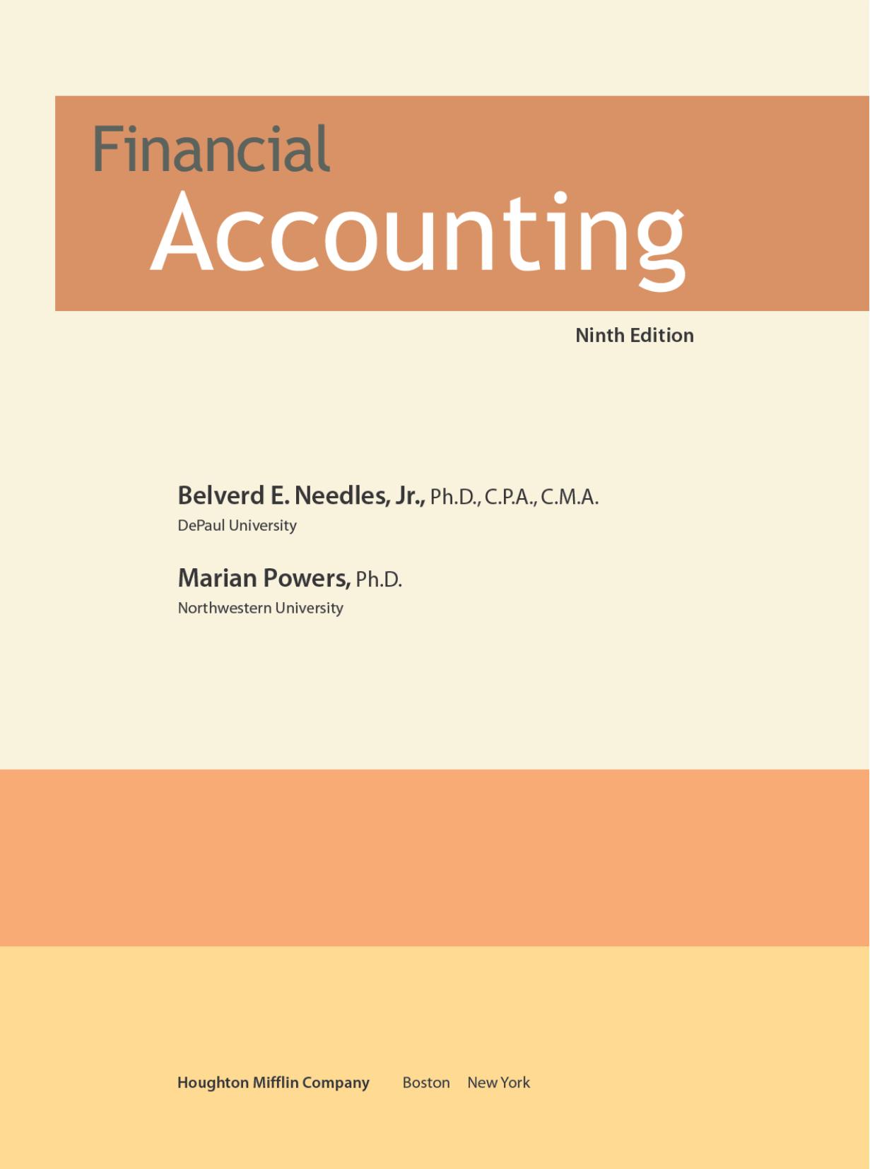Financial Accounting by Belverd E. Needles Marion Powers