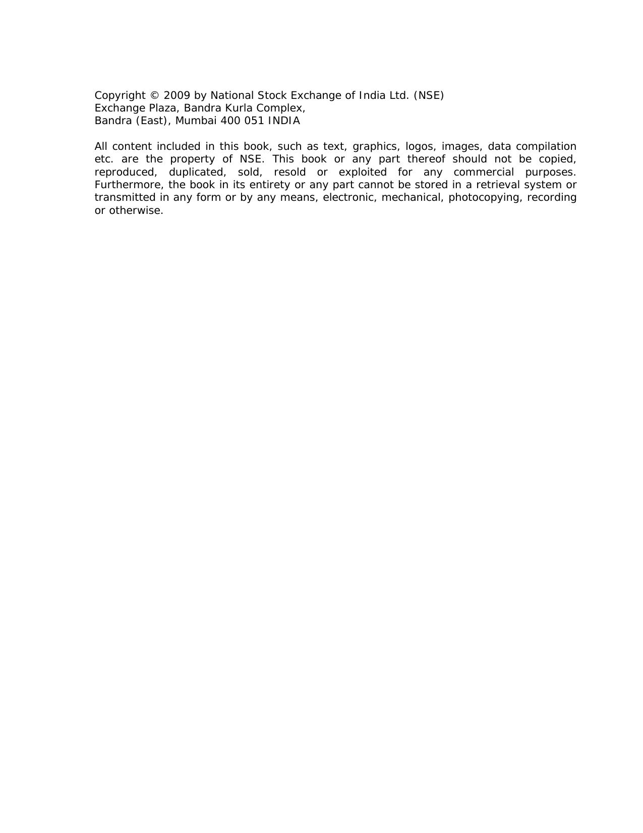 Financial markets of india by NSE