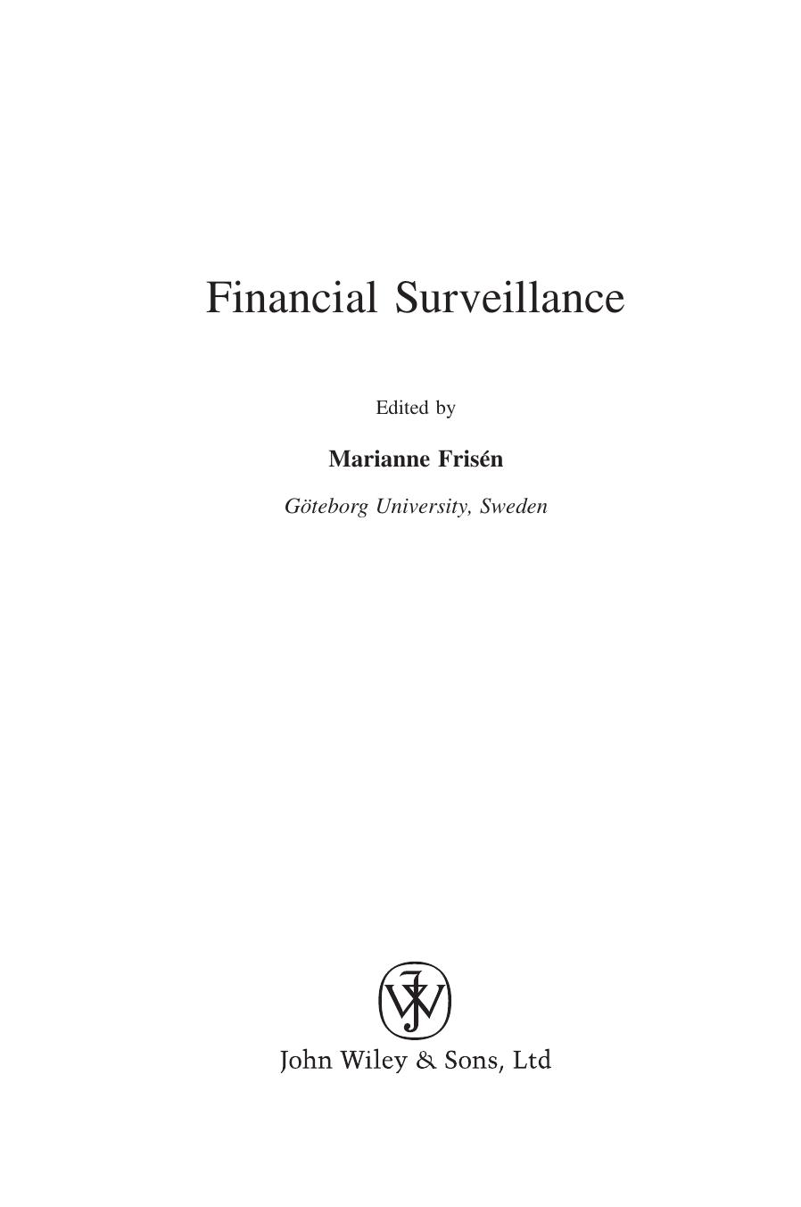 Financial surveillance by Marianne Frisén