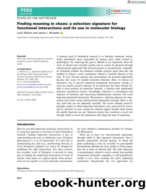 Finding meaning in chaos: a selection signature for functional interactions and its use in molecular biology by Unknown