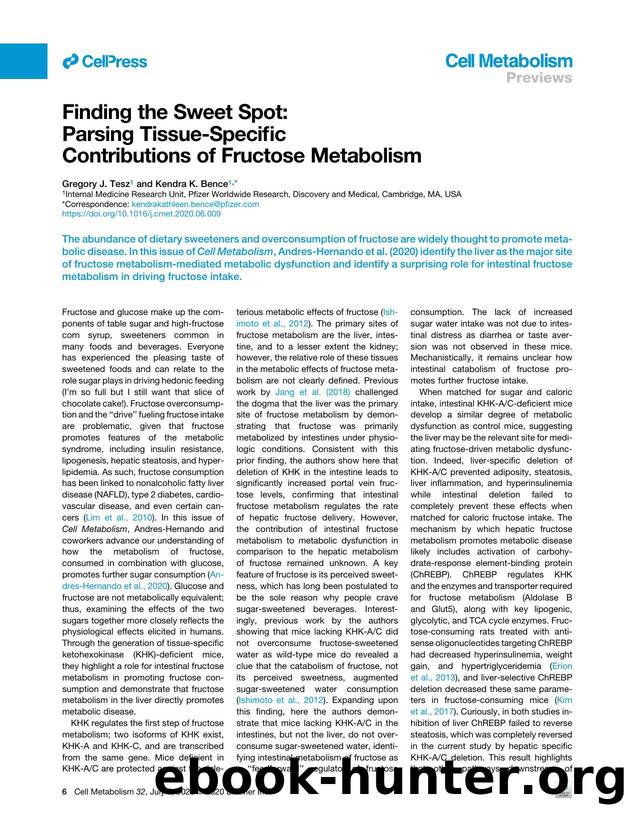 Finding the Sweet Spot: Parsing Tissue-Specific Contributions of Fructose Metabolism by Gregory J. Tesz & Kendra K. Bence