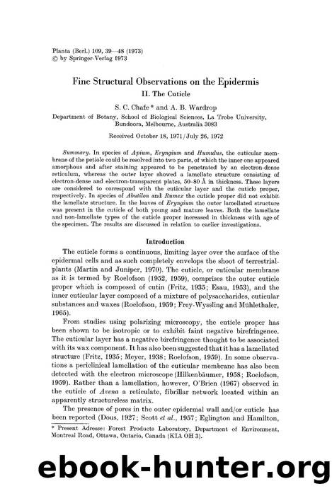 Fine structural observations on the epidermis by Unknown