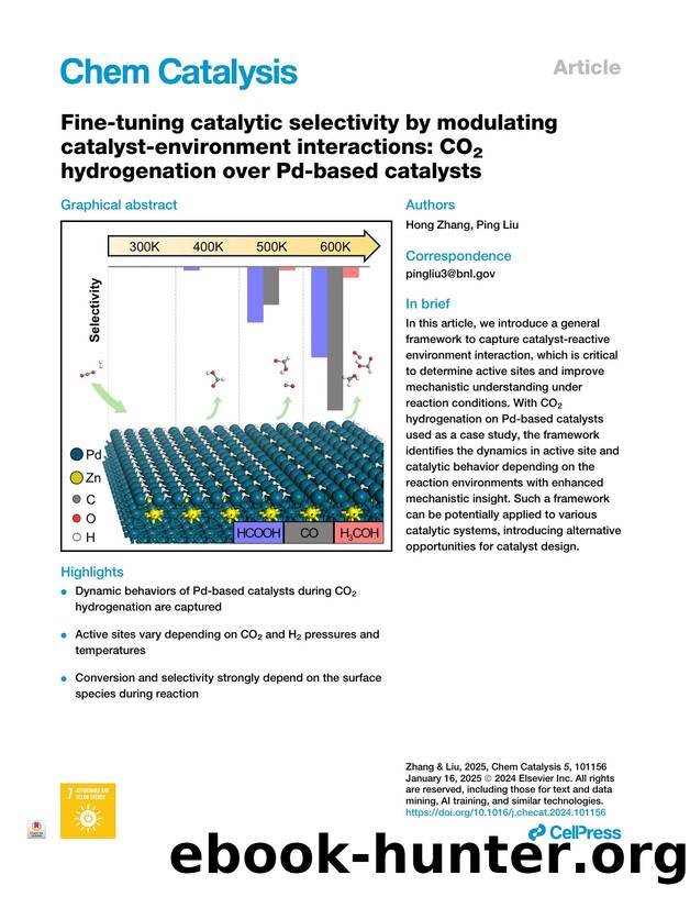 Fine-tuning catalytic selectivity by modulating catalyst-environment interactions: CO2 hydrogenation over Pd-based catalysts by Hong Zhang & Ping Liu