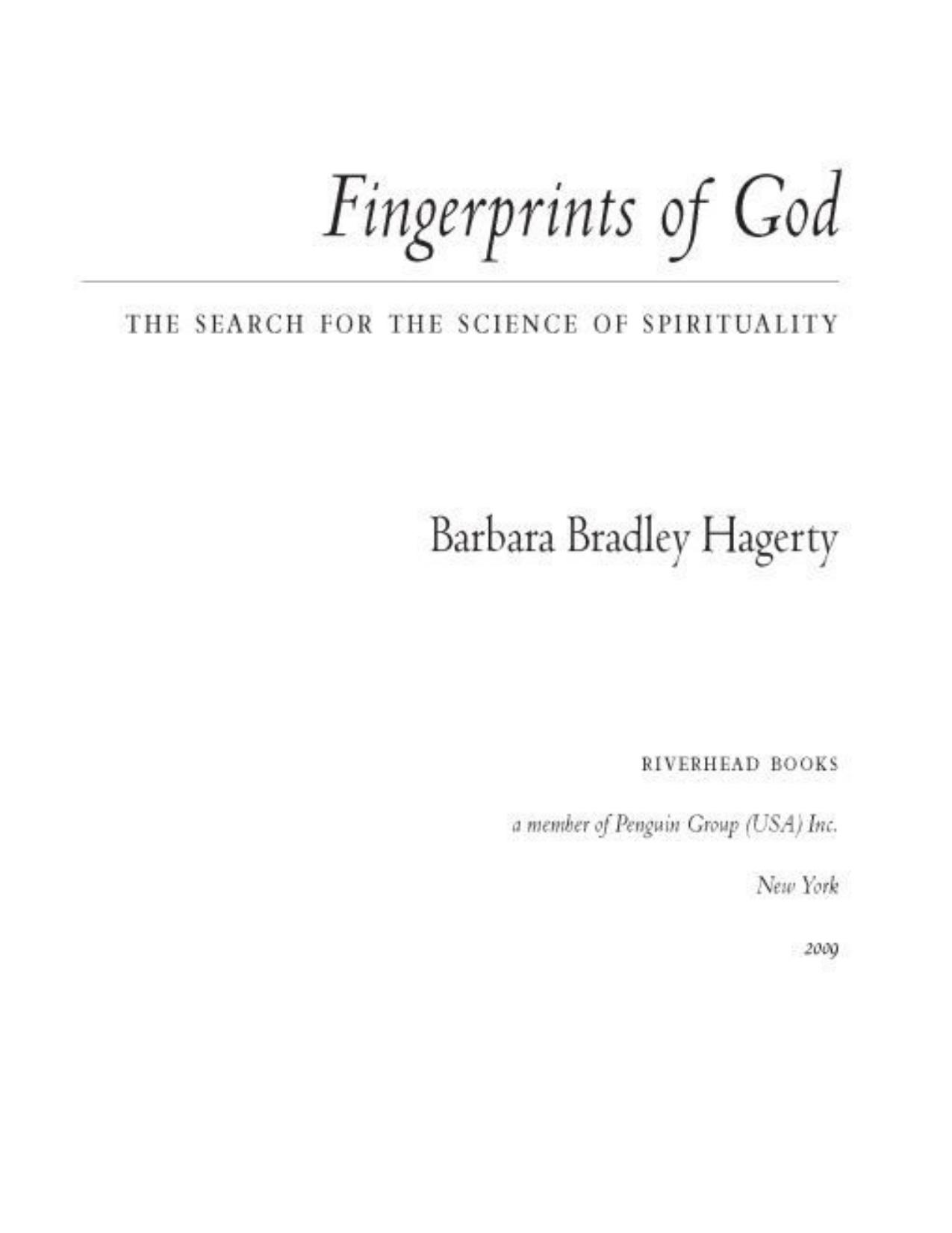 Fingerprints of God by Barbara Bradley Hagerty