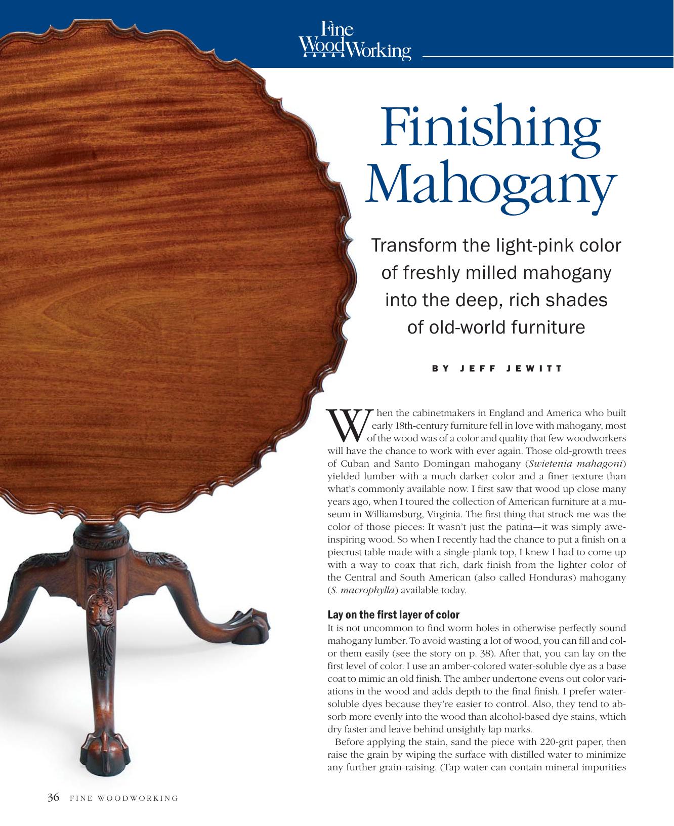Finishing Mahogany by Jeff Jewitt