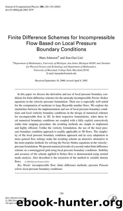 Finite Difference Schemes for Incompressible by Johnston H. et al