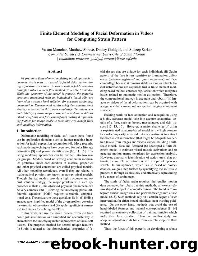 Finite Element Modeling of Facial Deformation in Videos for Computing Strain Pattern by 