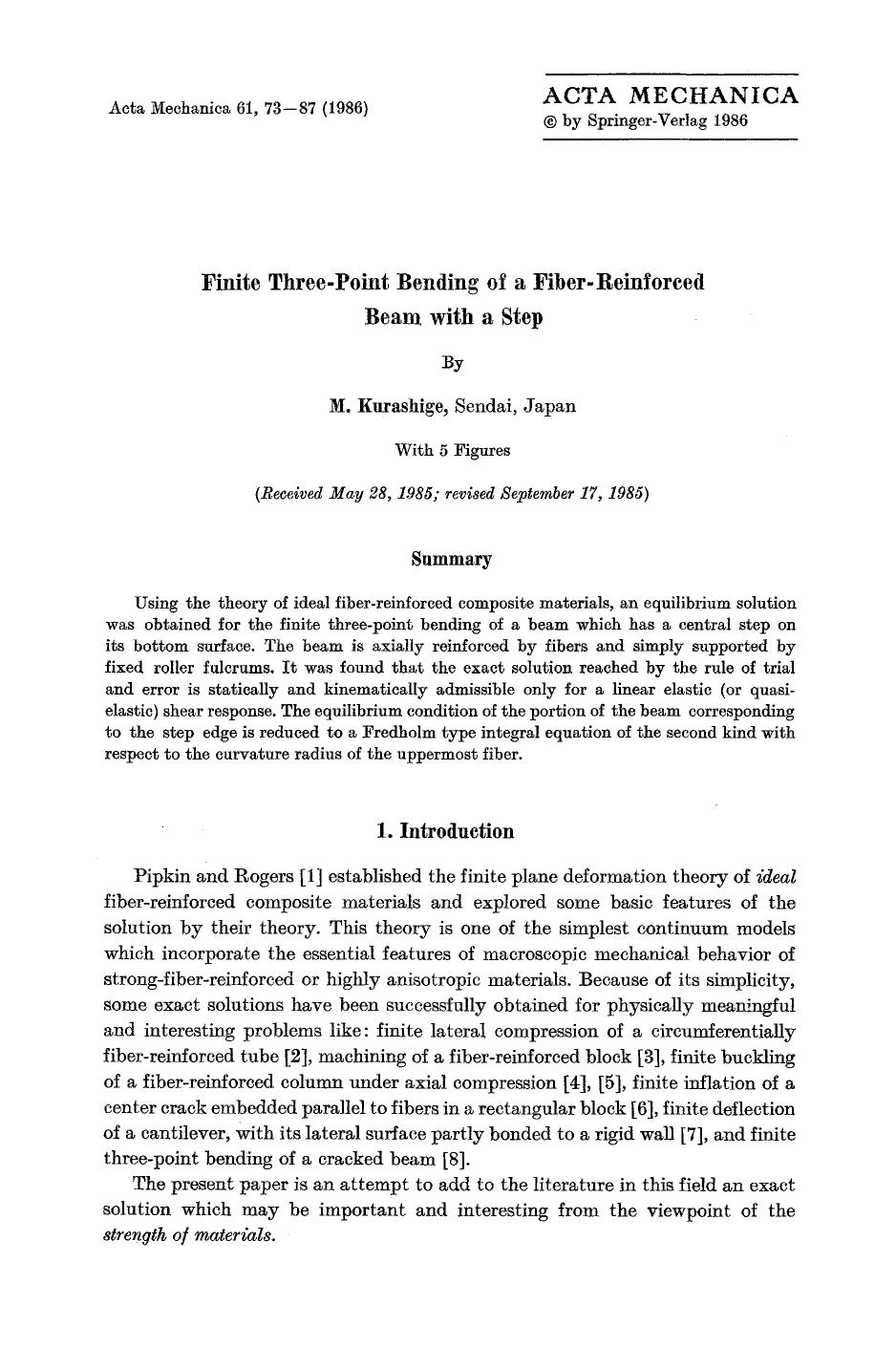 Finite three-point bending of a fiber-reinforced beam with a step by Unknown