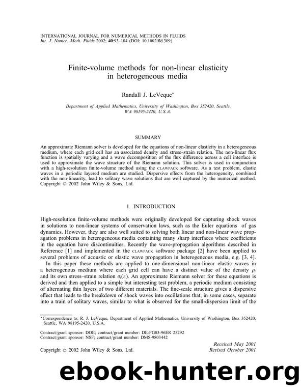 Finite-volume methods for non-linear elasticity in heterogeneous media by Unknown