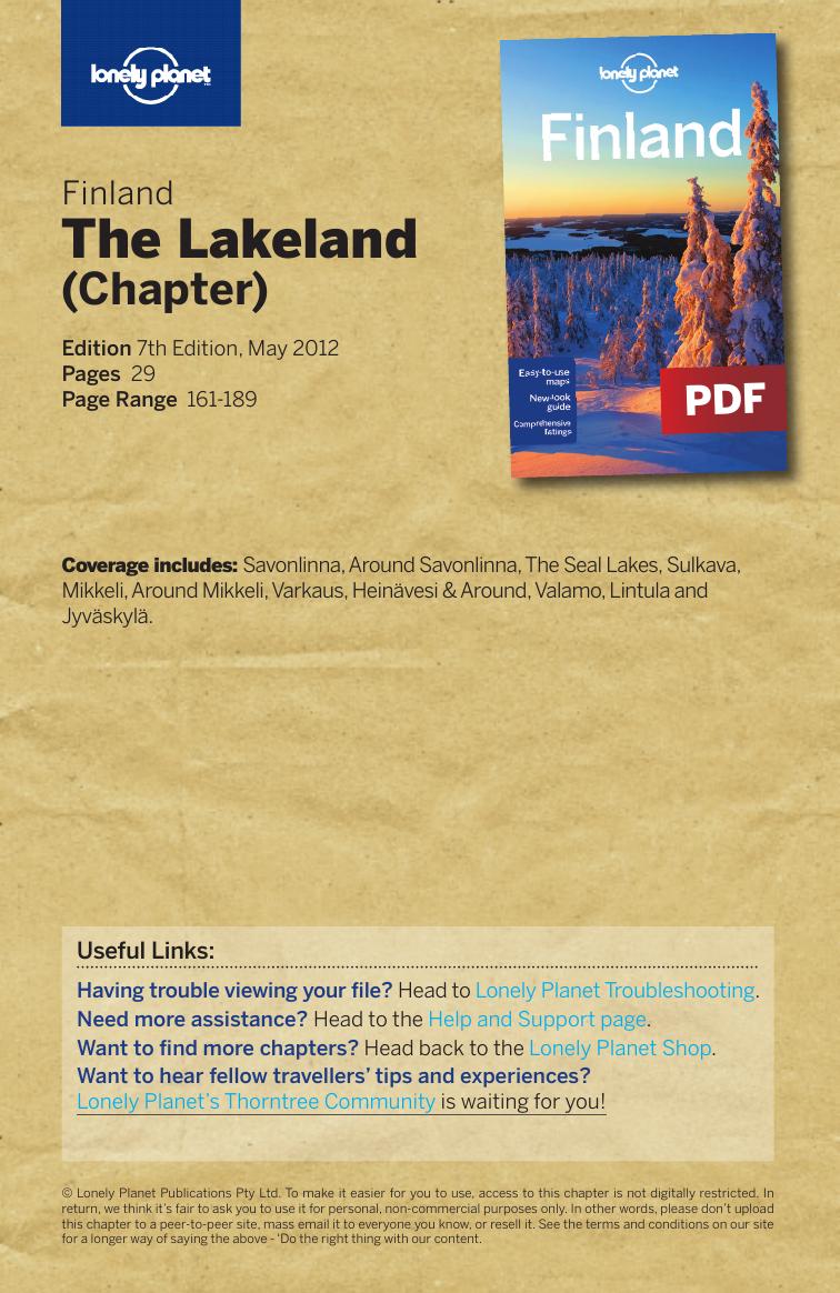 Finland â the lakeland (chapter) by Lonely Planet