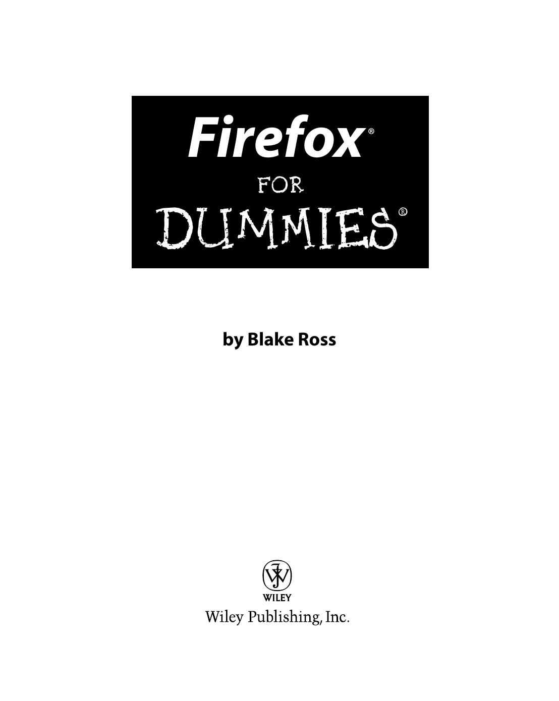 Firefox For Dummies by Blake Ross