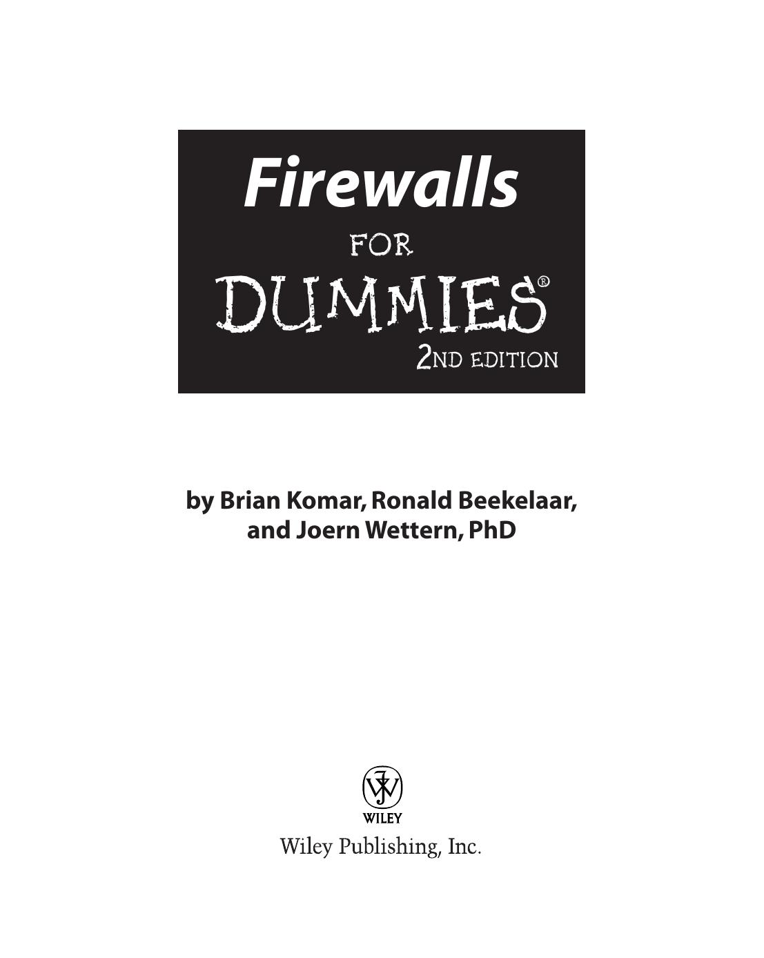 Firewalls for Dummies 2ND EDITION by Brlen Kumer