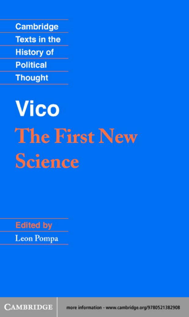 First New Science (Cambridge Texts in the History of Political Thought) by Giambattista Vico