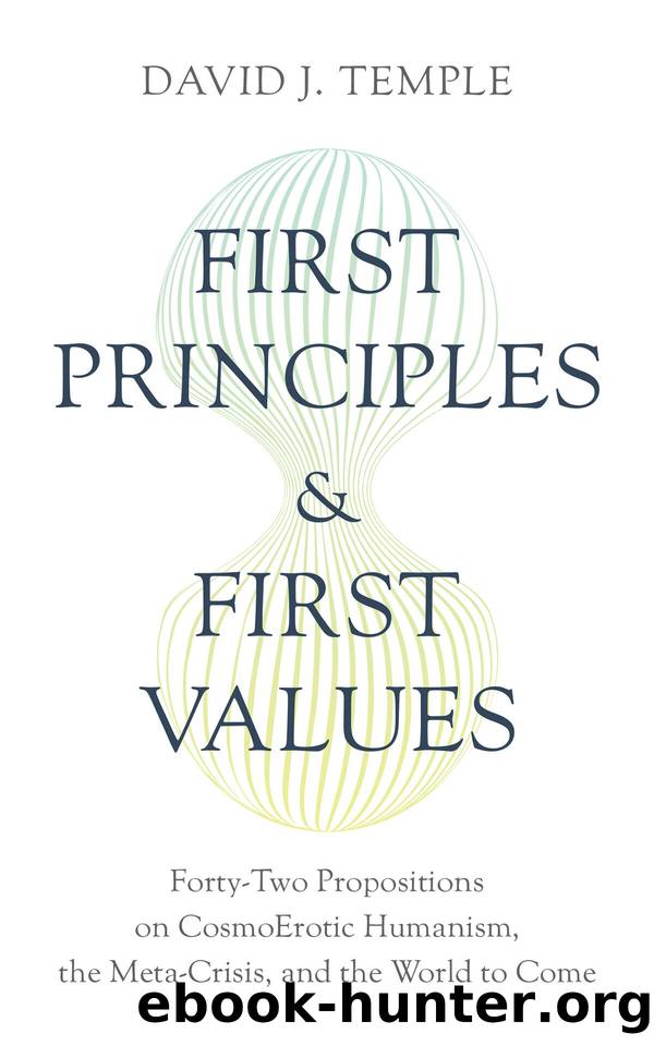 First Principles and First Values: Forty-Two Propositions on CosmoErotic Humanism, the Meta-Crisis, and the World to Come by Temple David J