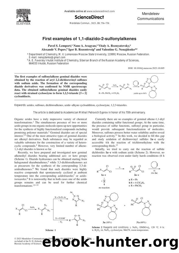 First examples of 1,1-diazido-2-sulfonylalkenes by unknow
