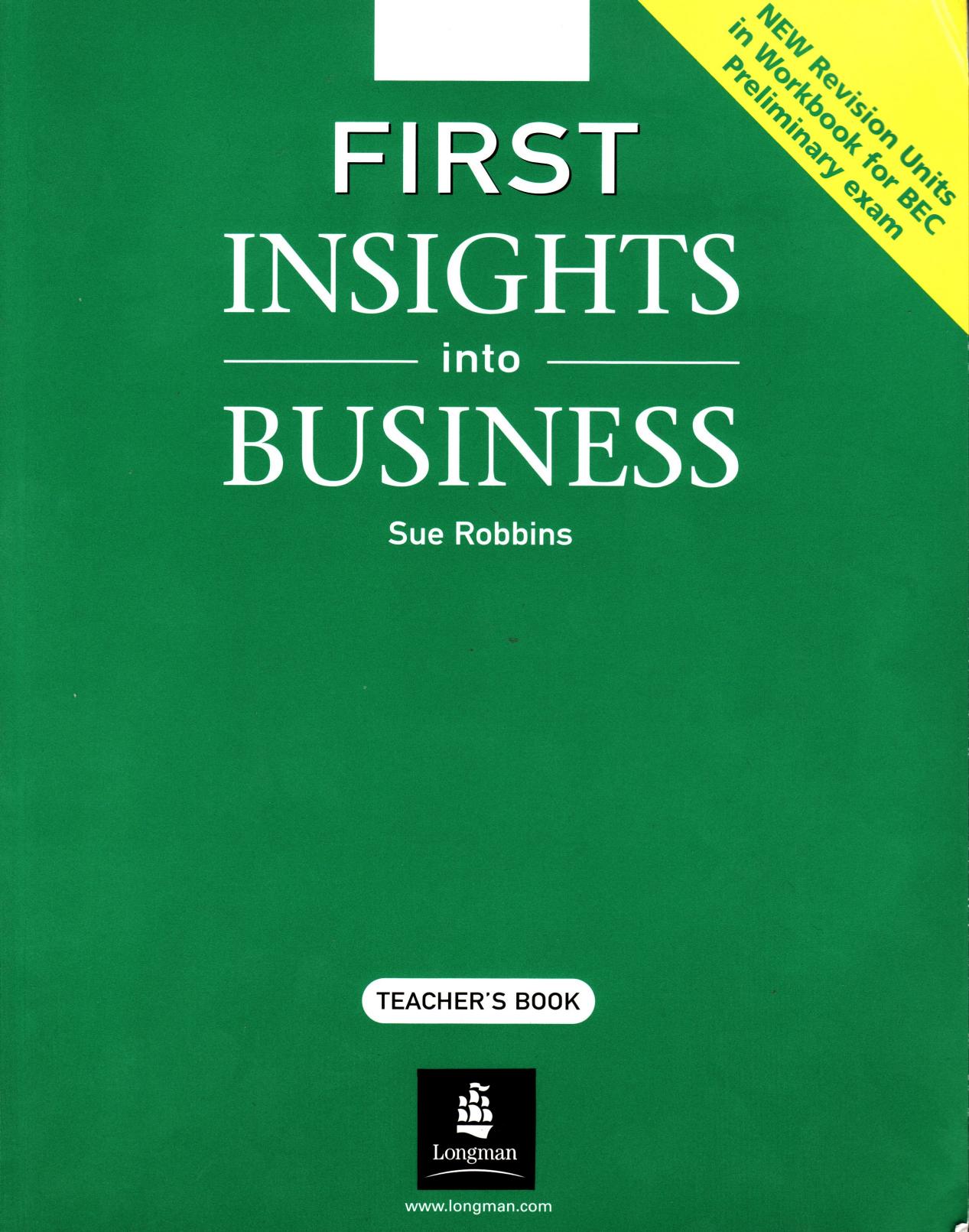 First insights into Business: Teacher`s Book by Robbins Sue