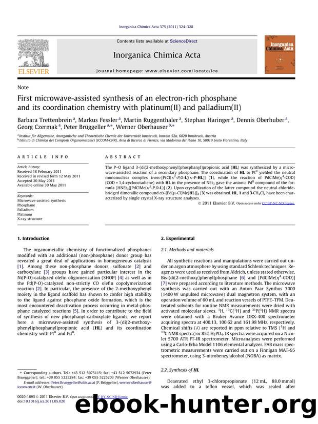 First microwave-assisted synthesis of an electron-rich phosphane and its coordination chemistry with platinum(II) and palladium(II) by unknow