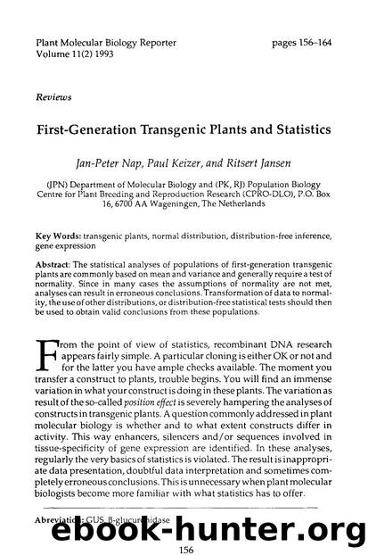 First-generation transgenic plants and statistics by Unknown