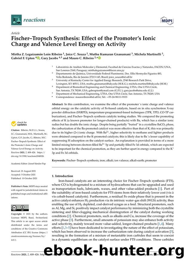 FischerâTropsch Synthesis: Effect of the Promoterâs Ionic Charge and Valence Level Energy on Activity by unknow