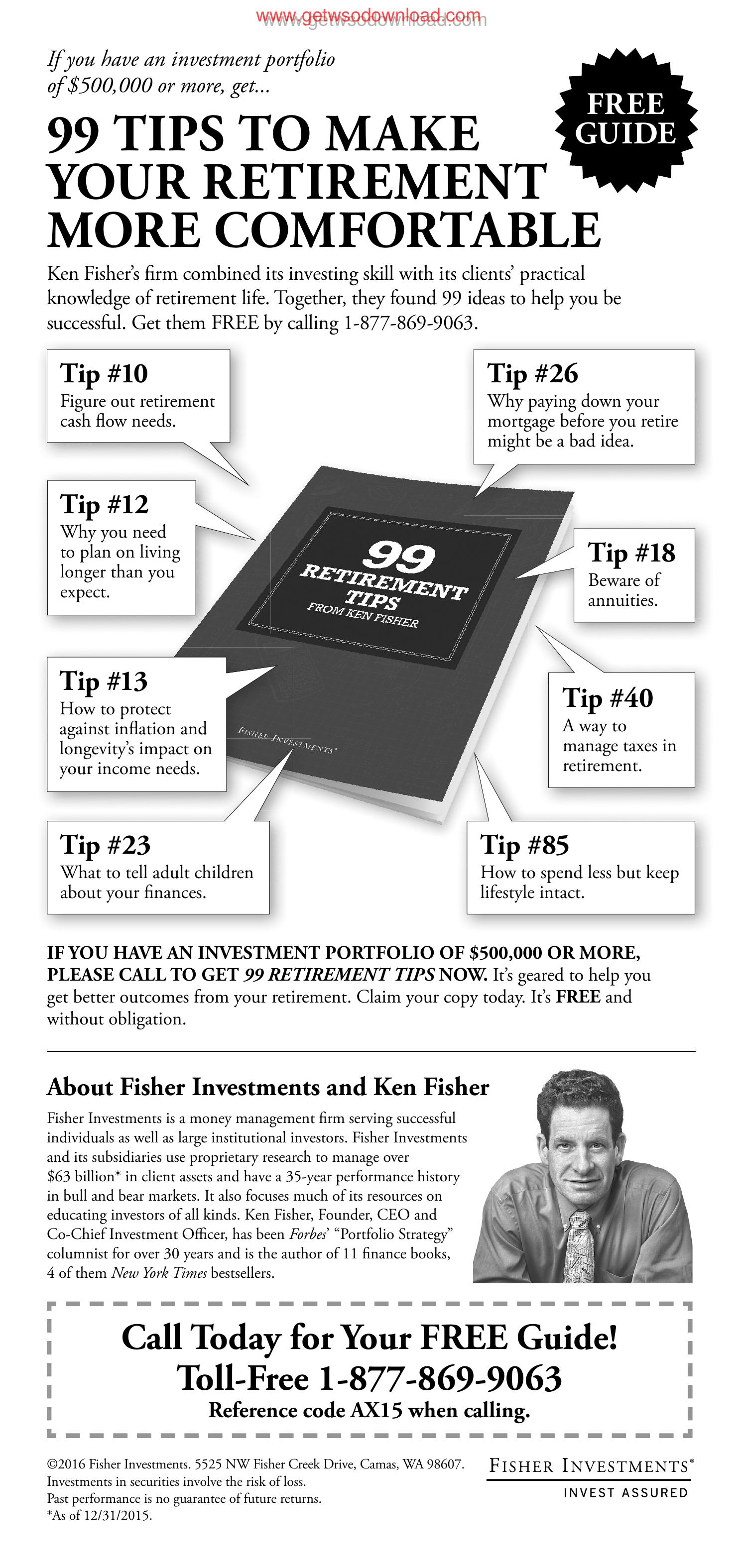 Fisher 99 Tips To Make Your Retirement More Comfortable by Unknown
