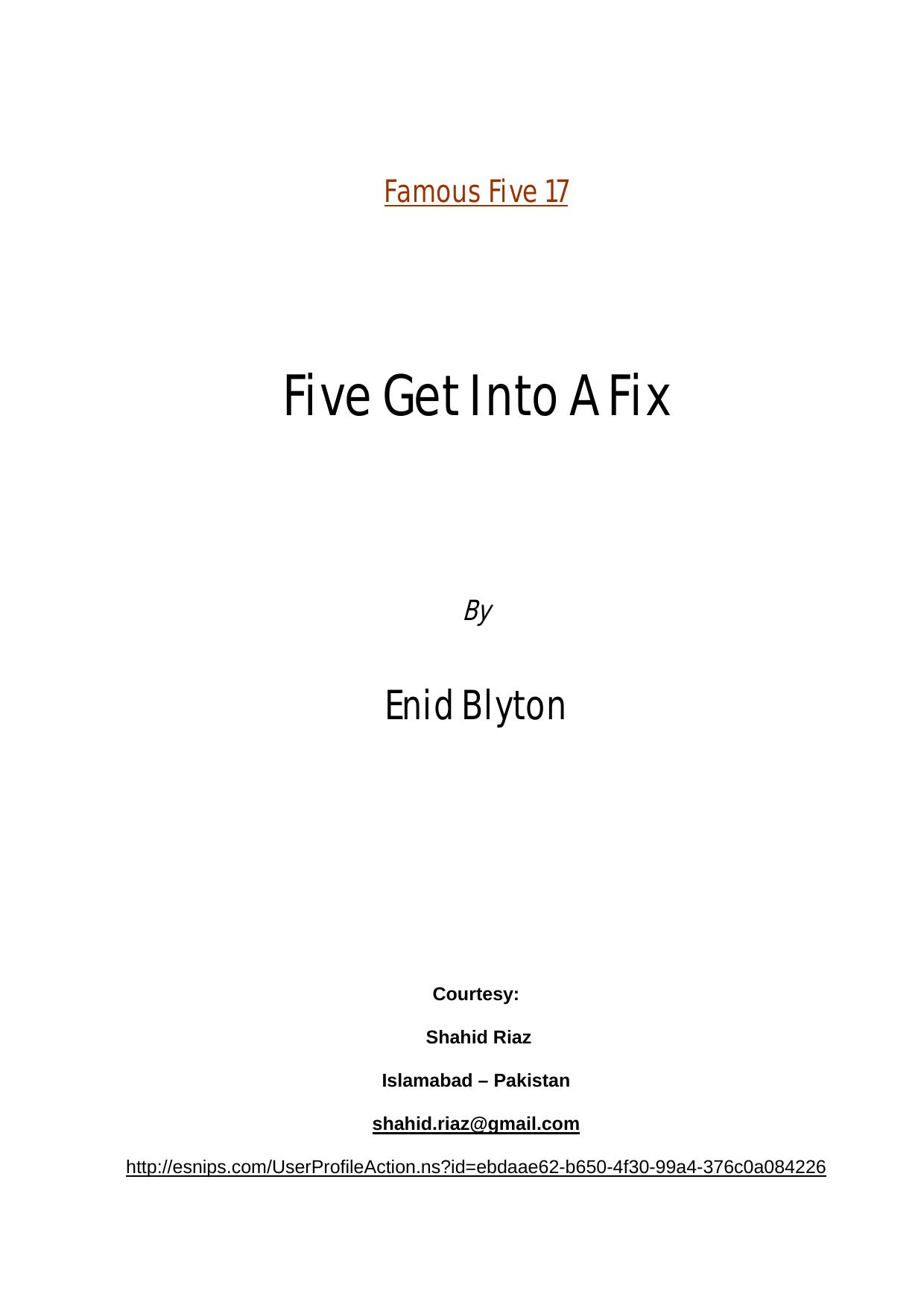 Five Get into a Fix (Famous Five) by Enid Blyton