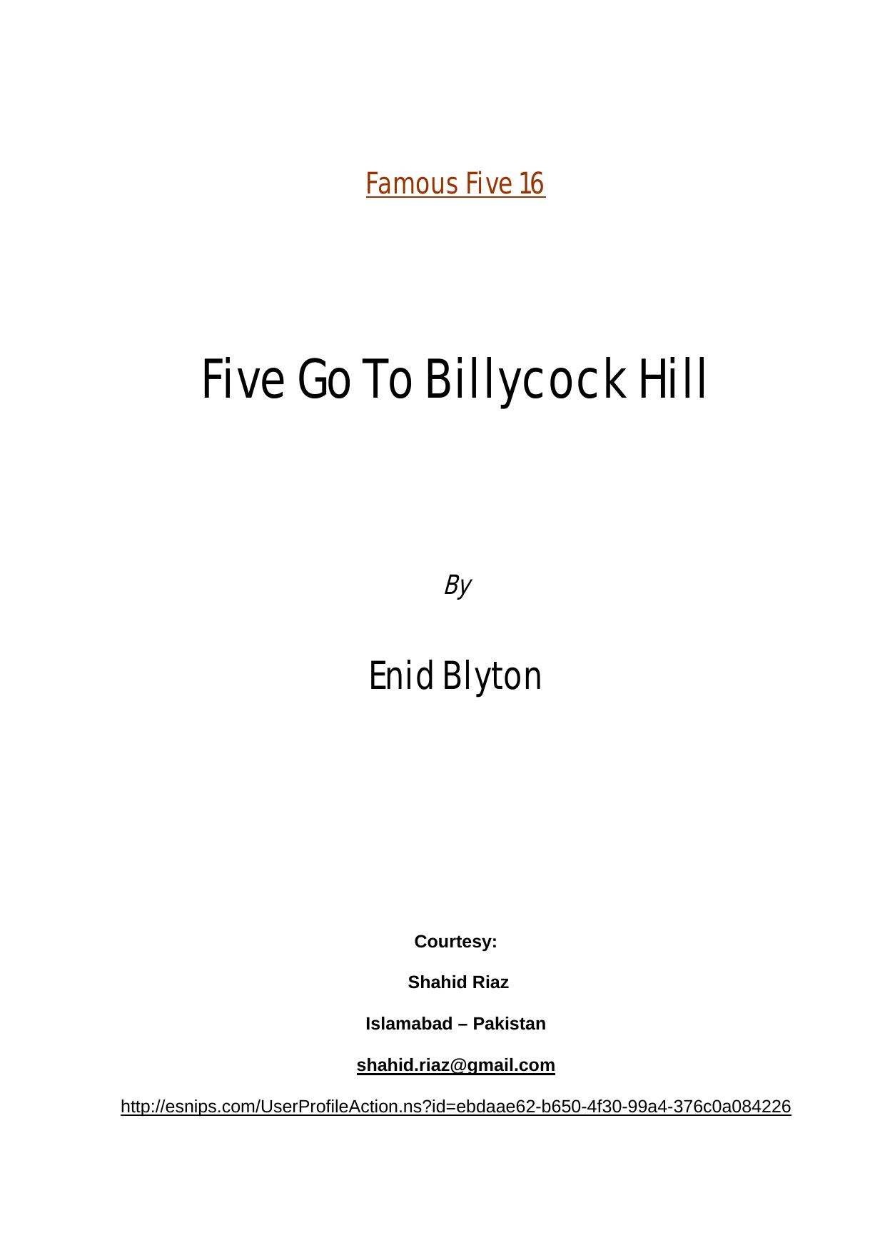Five Go to Billycock Hill by Enid Blyton