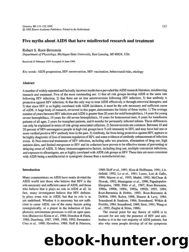 Five myths about AIDS that have misdirected research and treatment by Unknown