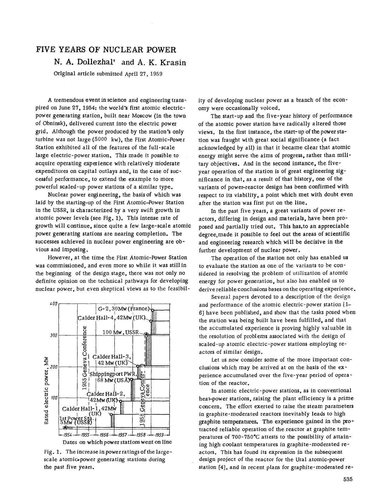 Five years of nuclear power by Unknown