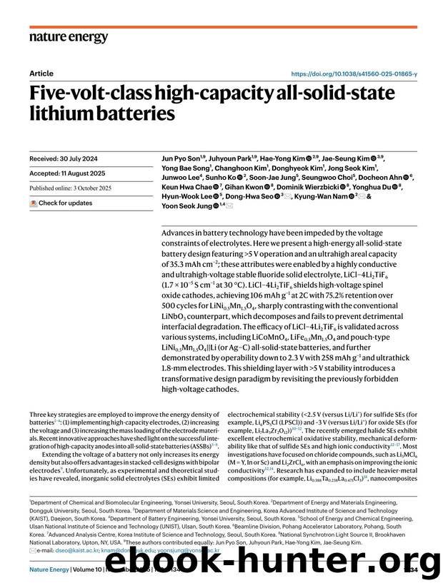 Five-volt-class high-capacity all-solid-state lithium batteries by unknow