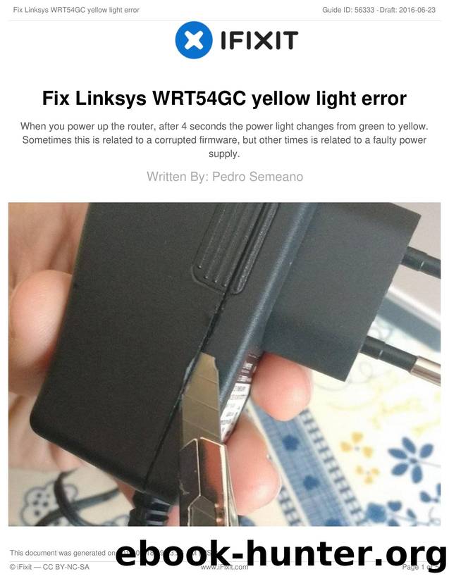 Fix Linksys WRT54GC yellow light error by Unknown