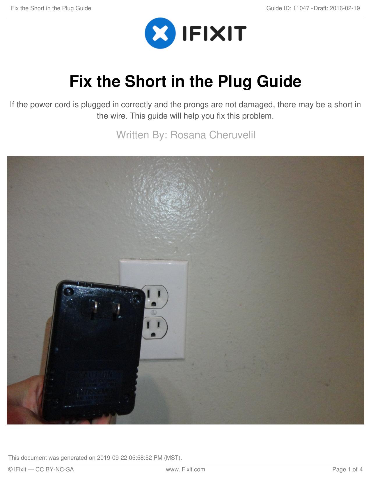 Fix the Short in the Plug Guide by Unknown
