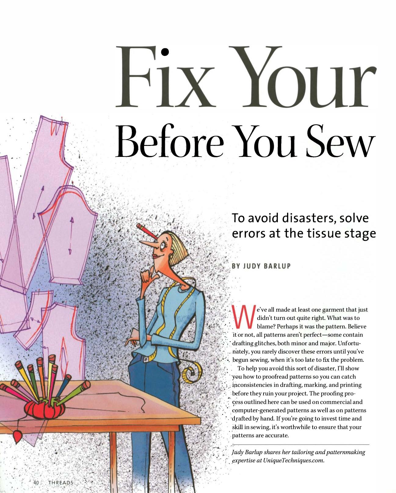 Fix your patterns before you sew by Administrator
