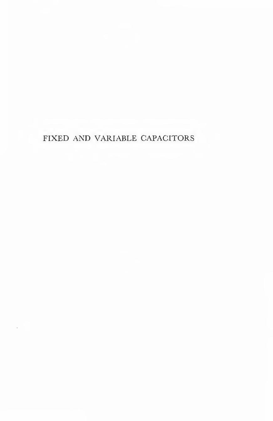 Fixed And Variable Capacitors by G. W. A. Dummer