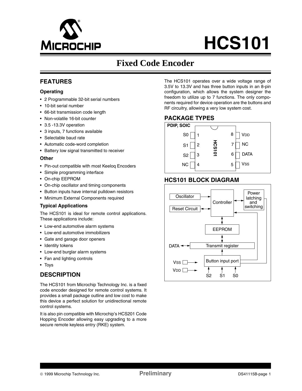 Fixed Code Encoder by Microchip Technology Inc