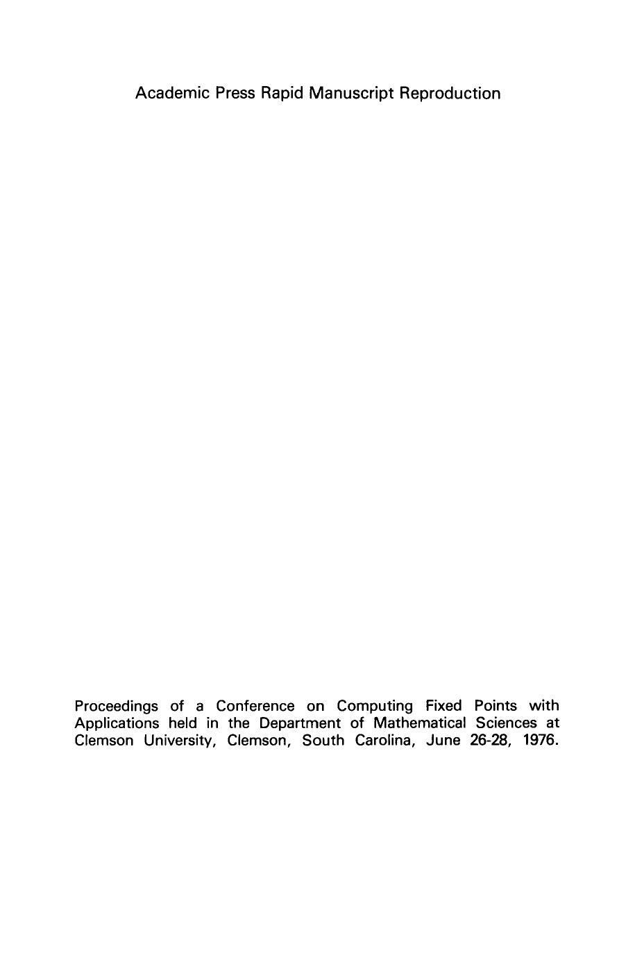 Fixed Points. Algorithms and Applications by Stepan Karamardian