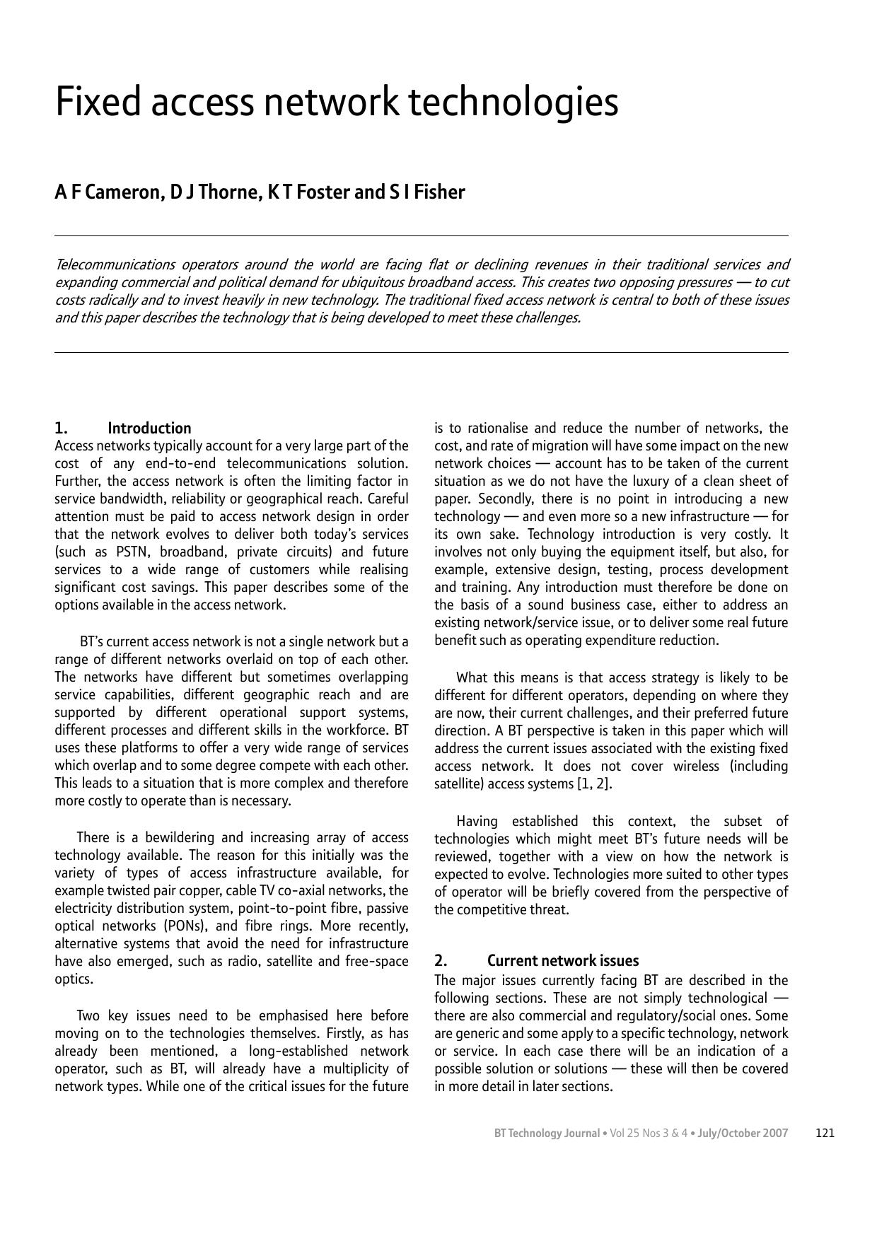 Fixed access network technologies by Unknown