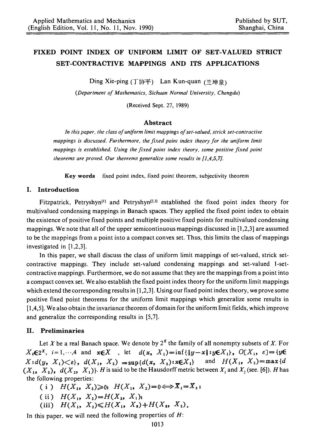 Fixed point index of uniform limit of set-Valued strict set-contractive mappings and its applications by Unknown