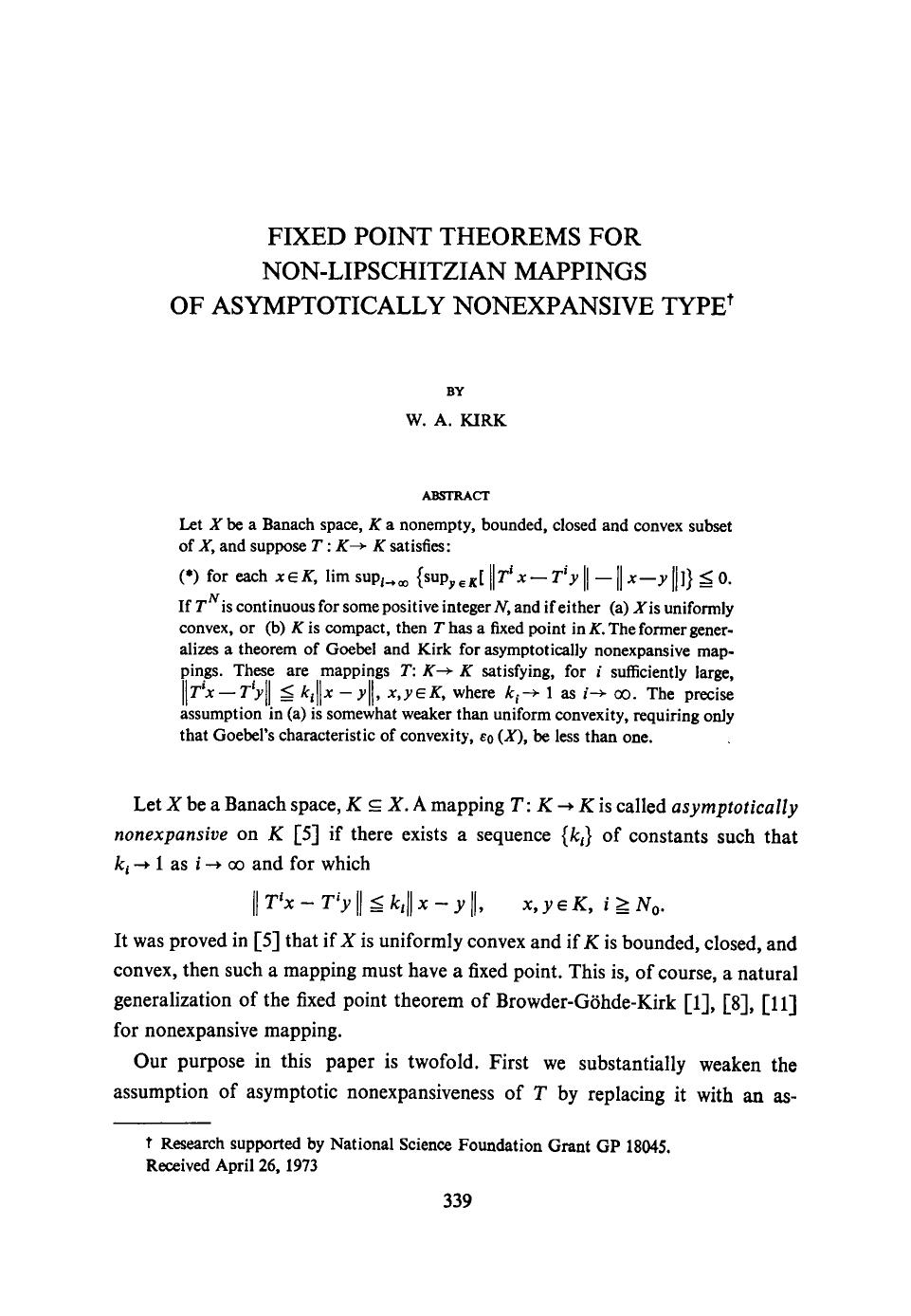 Fixed point theorems for non-Lipschitzian mappings of asymptotically nonexpansive type by Unknown