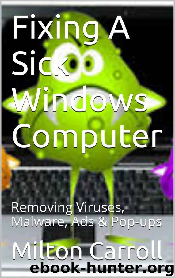 Fixing A Sick Windows Computer: Removing Viruses, Malware, Ads & Pop-ups by Milton Carroll