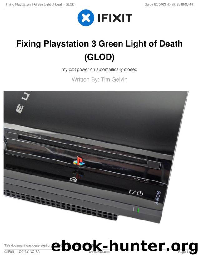 Fixing Playstation 3 Green Light of Death (GLOD) by Unknown